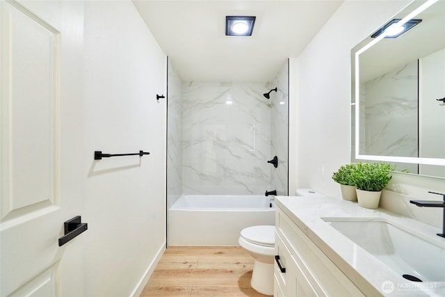 27409 146th Ave SE, Kent, WA 98042 - full bathroom featuring vanity, wood finished floors, and shower / bath combination