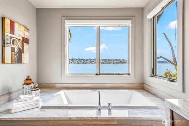 8440 Benotho Pl, Mercer Island, WA 98040 - full bathroom with plenty of natural light and a garden tub