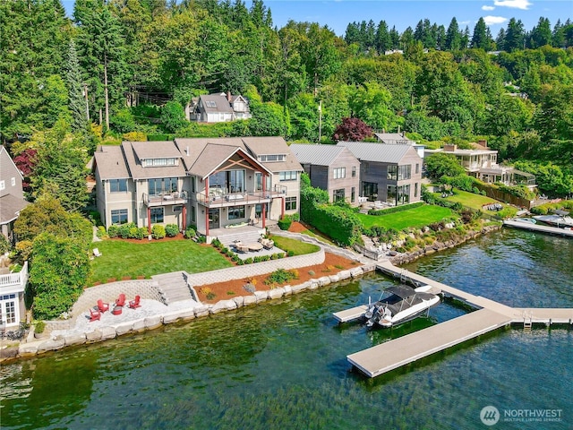 8440 Benotho Pl, Mercer Island, WA 98040 - aerial view of property and surrounding area with a nearby body of water