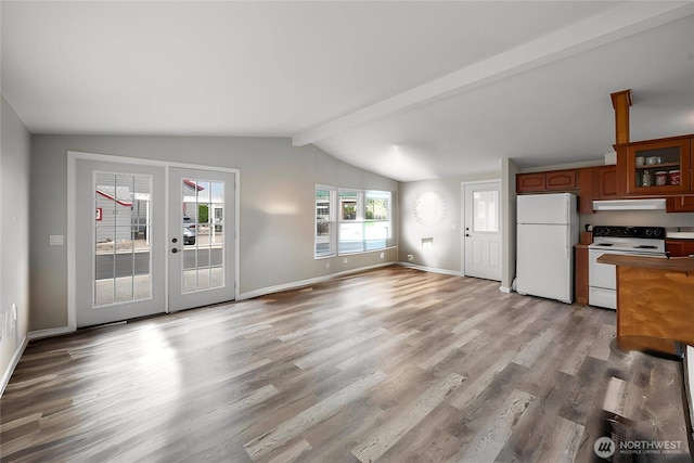 1000 State Route 150 Unit 18, Manson, WA 98831 - unfurnished living room featuring light wood-type flooring and french doors