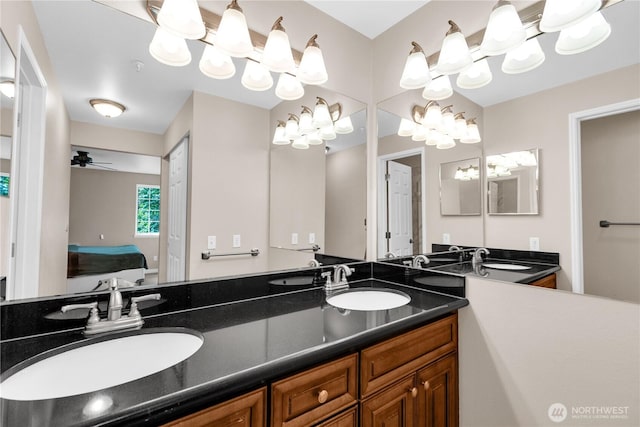 1628 118th Ave SE Unit F316, Bellevue, WA 98005 - bathroom featuring ensuite bath, double vanity, and ceiling fan