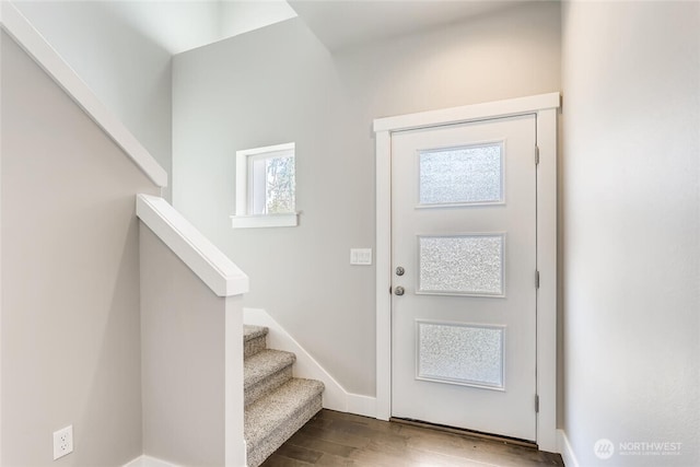 411 205th St SW Unit A, Lynnwood, WA 98036 - entryway featuring wood finished floors and stairs