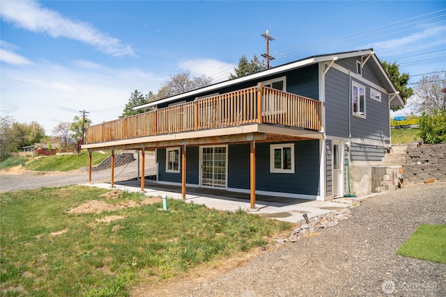 2440 Rock Island Rd, East Wenatchee, WA 98802 - rear view of house featuring a patio, a deck, and a yard