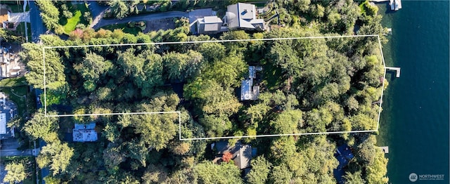 2425 Evergreen Point Rd, Medina, WA 98039 - view of property location with property parcel outlined and a nearby body of water