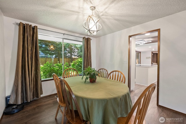 13222 76th Avenue Ct E, Puyallup, WA 98373 - dining room with dark wood-type flooring and a textured ceiling