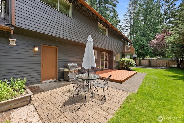 13222 76th Avenue Ct E, Puyallup, WA 98373 - view of patio featuring grilling area, outdoor dining space, and a wooden deck