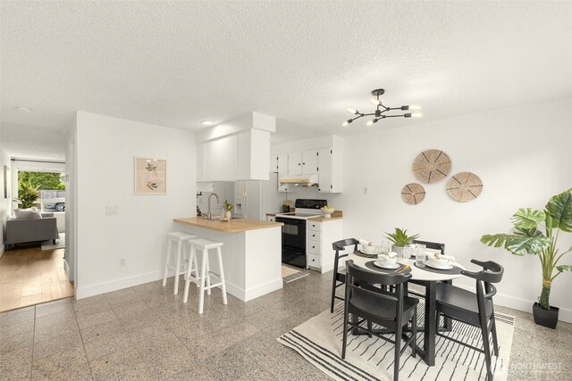 7812 196th St SW Unit B2, Edmonds, WA 98026 - dining area with a textured ceiling and a chandelier
