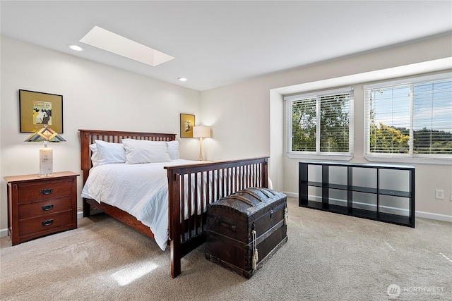 32867 42nd Pl SW, Federal Way, WA 98023 - bedroom with a skylight, carpet, and recessed lighting