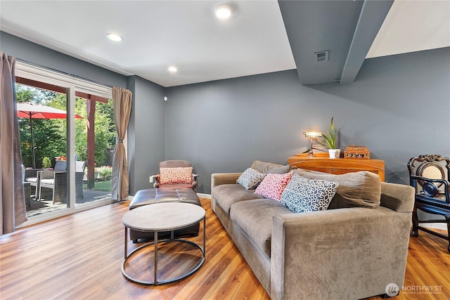 32867 42nd Pl SW, Federal Way, WA 98023 - living room featuring wood finished floors and recessed lighting