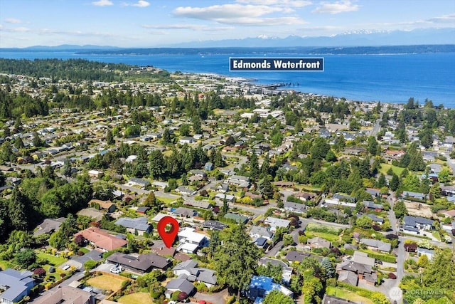 1125 Vista Pl, Edmonds, WA 98020 - aerial overview of property's location with a nearby body of water and nearby suburban area