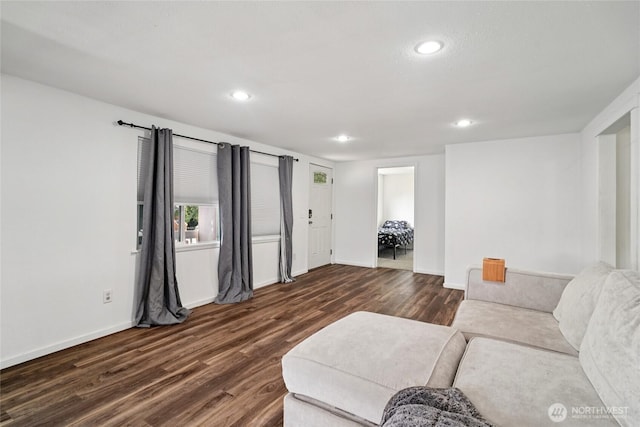 6817 S D St, Tacoma, WA 98408 - living area with dark wood-style flooring and recessed lighting