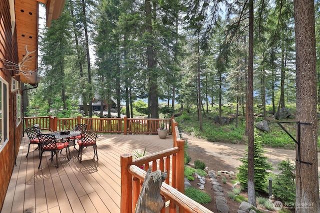 7905 Mountain Home Rd, Leavenworth, WA 98826 - wooden deck featuring outdoor dining space