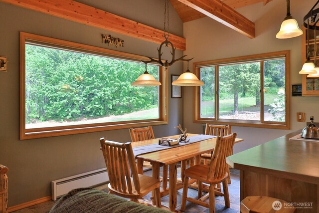 7905 Mountain Home Rd, Leavenworth, WA 98826 - dining space featuring a baseboard heating unit