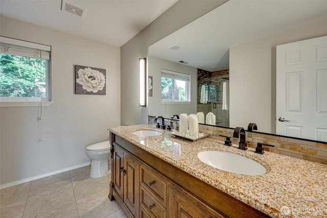 1732 NW 29th Cir, Camas, WA 98607 - full bath with double vanity, a shower with shower door, and tile patterned floors