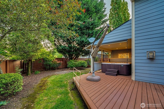 1732 NW 29th Cir, Camas, WA 98607 - deck with a hot tub and a fenced backyard