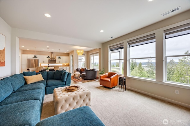 1995 NW Rustling Fir Ln, Silverdale, WA 98383 - living area with recessed lighting and light carpet