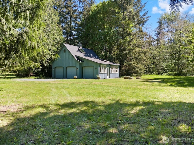 5513 Homestead Ln, Anacortes, WA 98221 - view of grassy yard with a garage