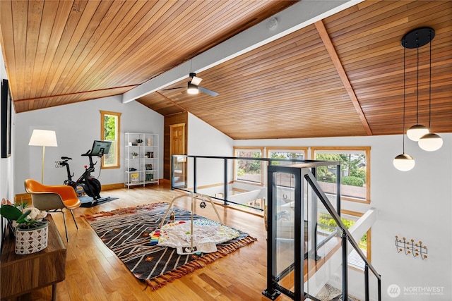 3555 S Holmes View Dr, Langley, WA 98260 - living room with wooden ceiling and wood finished floors