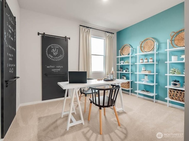 11433 SE 84th St Unit 41, Newcastle, WA 98056 - carpeted office space featuring a barn door and baseboards