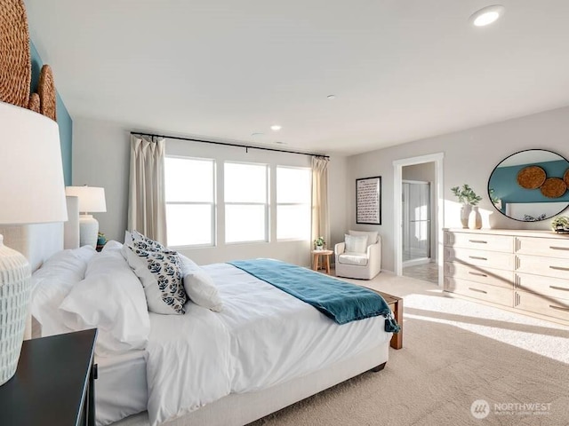11433 SE 84th St Unit 41, Newcastle, WA 98056 - bedroom with carpet floors, recessed lighting, and ensuite bath