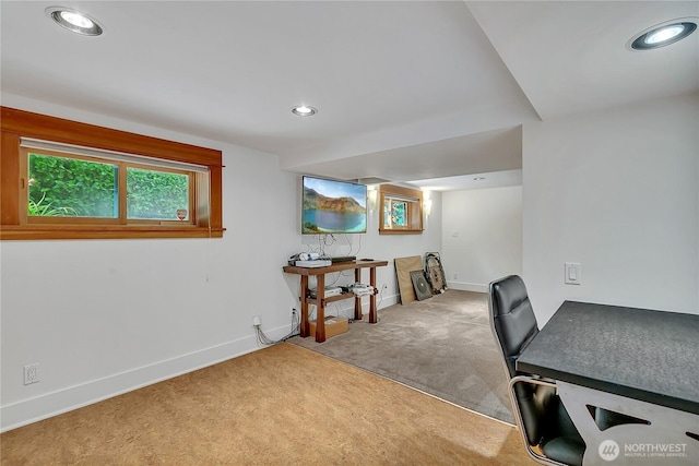 4222 Latona Ave NE, Seattle, WA 98105 - office area featuring carpet flooring and recessed lighting