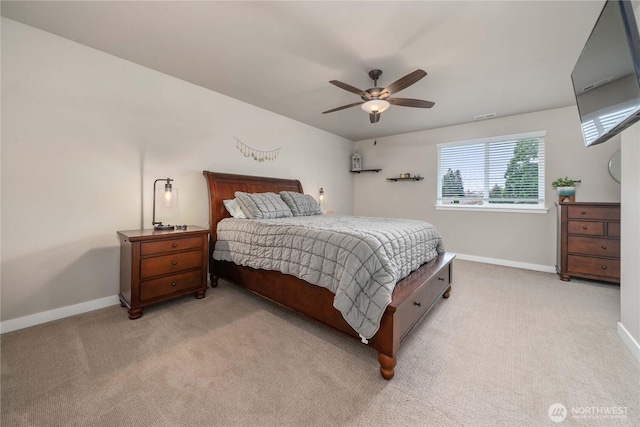 3294 Prill Rd, Centralia, WA 98531 - bedroom with light carpet and a ceiling fan