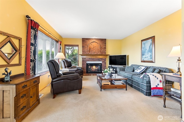 5422 21st Avenue Ct NE, Tacoma, WA 98422 - living room with light colored carpet and a fireplace