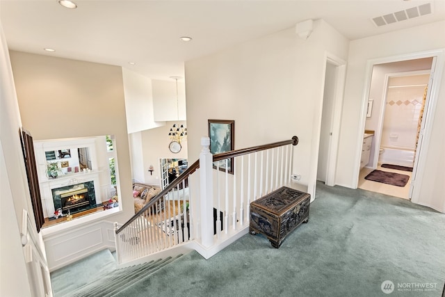 5422 21st Avenue Ct NE, Tacoma, WA 98422 - corridor featuring carpet floors, an upstairs landing, and recessed lighting