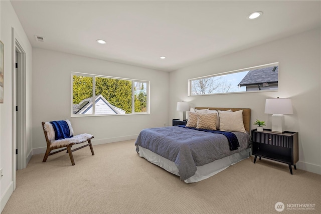 6732 21st Ave SW, Seattle, WA 98106 - bedroom featuring light colored carpet and recessed lighting
