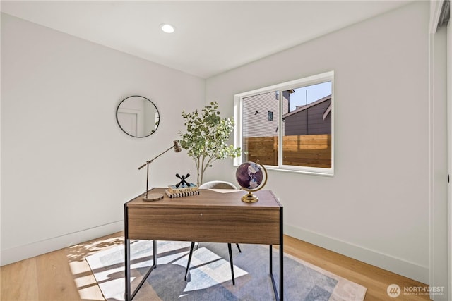 6732 21st Ave SW, Seattle, WA 98106 - office area with light wood-style flooring and recessed lighting