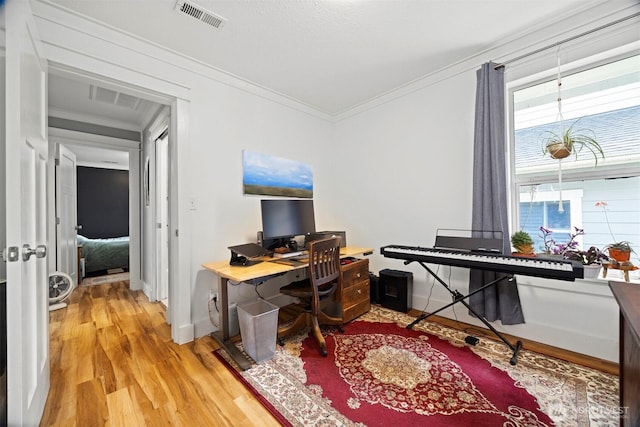 2413 Queen St, Bellingham, WA 98229 - office area featuring light wood finished floors and ornamental molding