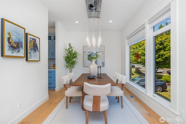 6209 32nd Ave NE, Seattle, WA 98115 - dining area with light wood-style floors, recessed lighting, and a chandelier