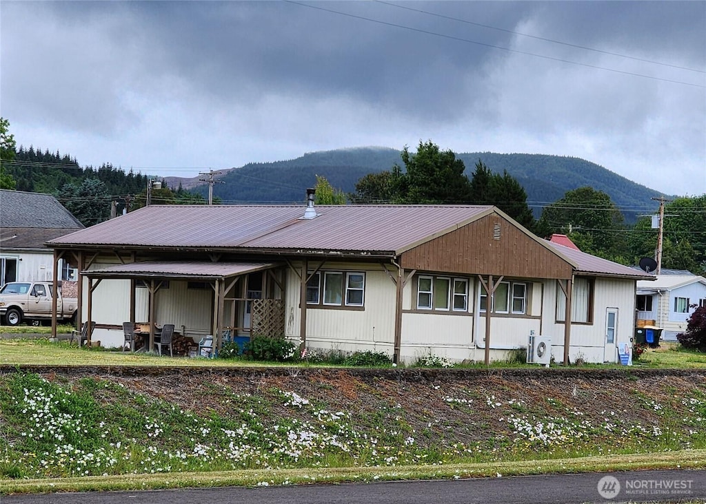 520 N Main Unit F, Pe Ell, WA 98572 - view of front of house with a mountain view and a metal roof