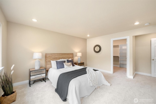2108 S 18th St, Mount Vernon, WA 98274 - bedroom featuring light colored carpet, a spacious closet, recessed lighting, and a closet