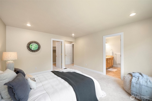 2108 S 18th St, Mount Vernon, WA 98274 - bedroom featuring light colored carpet, a spacious closet, recessed lighting, and ensuite bathroom
