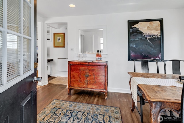 2711 NW 80th St, Seattle, WA 98117 - bathroom featuring wood finished floors, vanity, and recessed lighting