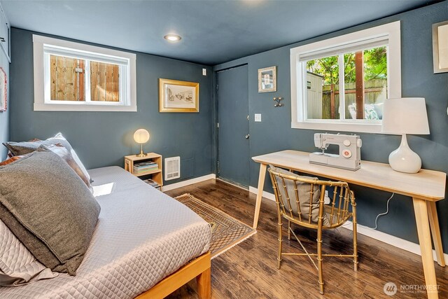 2711 NW 80th St, Seattle, WA 98117 - bedroom featuring wood finished floors and a desk