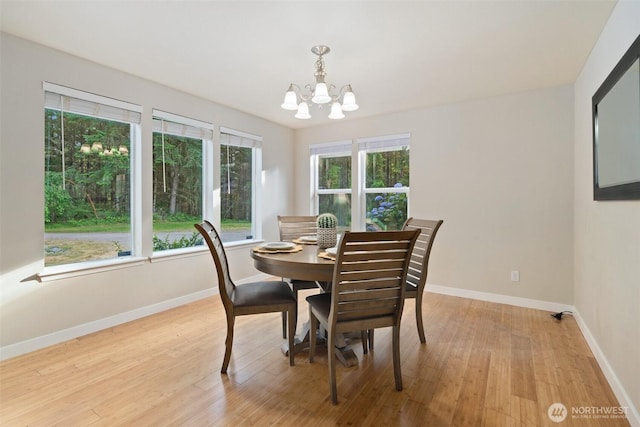 2733 Teal Lake Rd, Port Ludlow, WA 98365 - dining space featuring a chandelier and light wood-type flooring