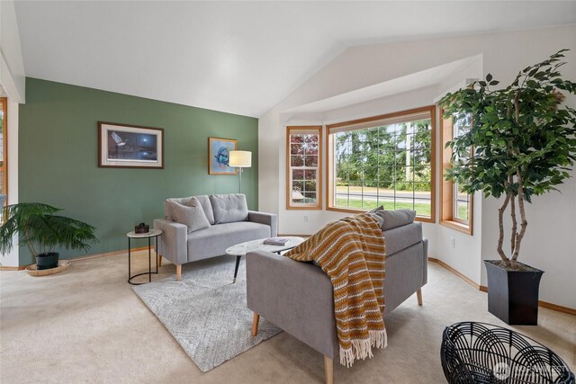 5207 170th St E, Tacoma, WA 98446 - living area featuring carpet floors and lofted ceiling