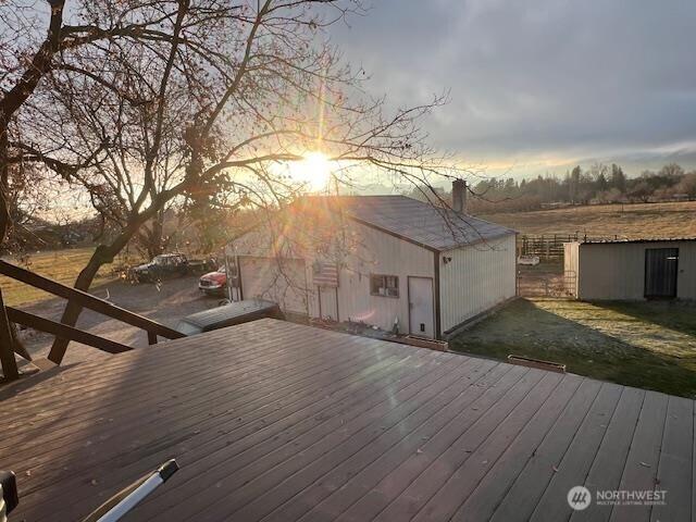 79 Duck Lake Rd, Omak, WA 98841 - view of deck at dusk