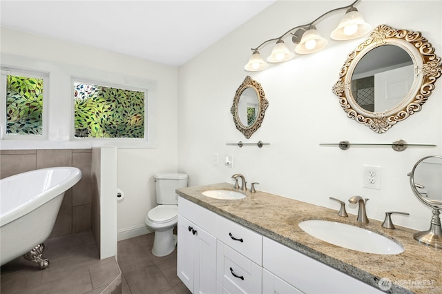 9359 SW 31st Pl, Seattle, WA 98126 - bathroom with a freestanding tub, tile patterned flooring, and double vanity