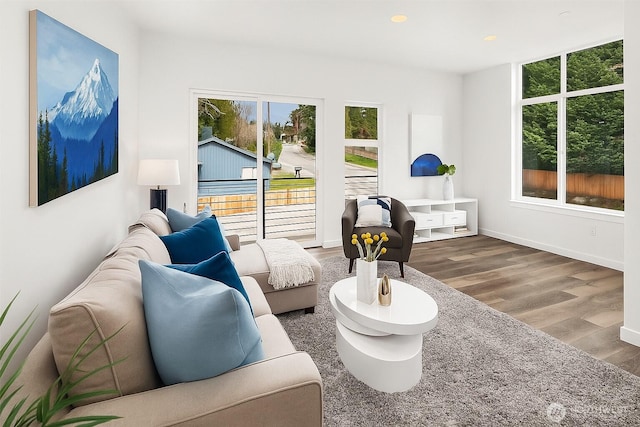 16547 NE 92nd Pl Unit 6A, Redmond, WA 98052 - living area featuring wood finished floors and recessed lighting