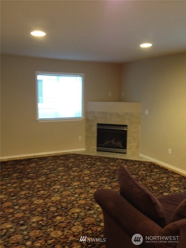 5223 11th Ave NE Unit A, Seattle, WA 98105 - living room with a fireplace and recessed lighting