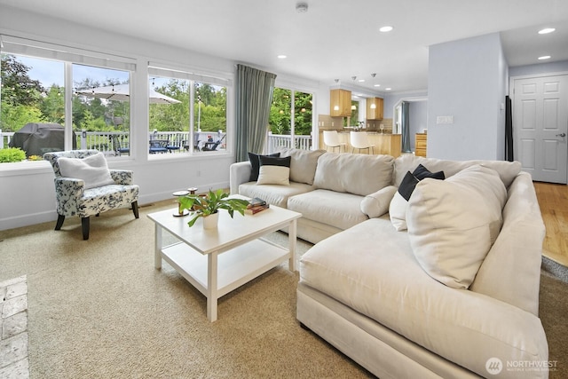 21227 SE 29th St, Sammamish, WA 98075 - living area with recessed lighting and baseboards