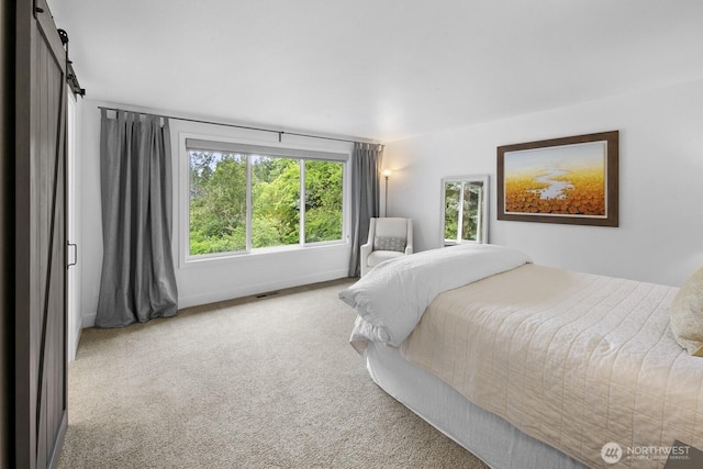 21227 SE 29th St, Sammamish, WA 98075 - bedroom featuring carpet flooring and a barn door