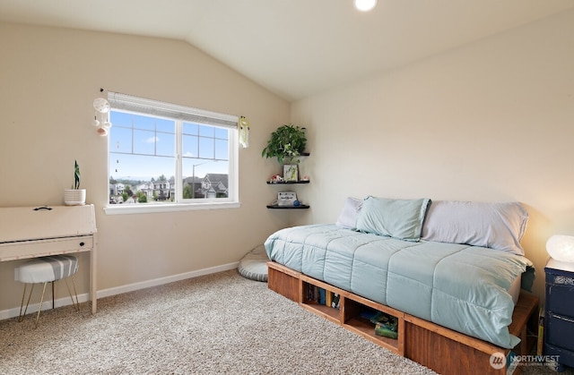 14410 99th Way SE, Yelm, WA 98597 - carpeted bedroom featuring vaulted ceiling and baseboards