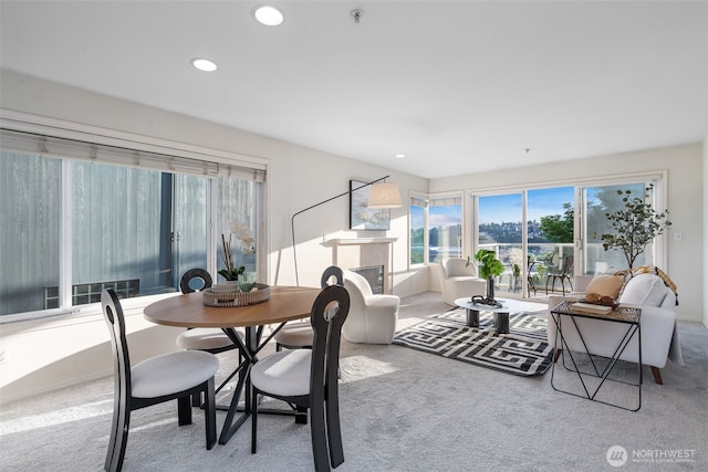 2241 13th Ave W, Seattle, WA 98119 - dining space featuring carpet floors, healthy amount of natural light, and recessed lighting