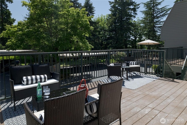 8845 166th Ave NE Unit B101, Redmond, WA 98052 - wooden terrace featuring an outdoor hangout area