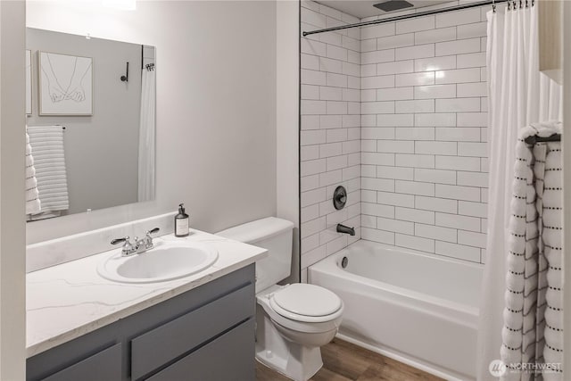 8845 166th Ave NE Unit B101, Redmond, WA 98052 - full bathroom with vanity, shower / tub combo, and wood finished floors