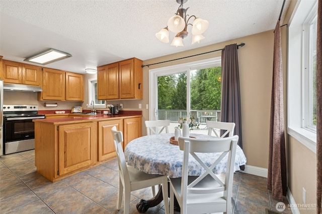 14531 262nd Ave SE, Issaquah, WA 98027 - dining space featuring plenty of natural light, a chandelier, and a textured ceiling